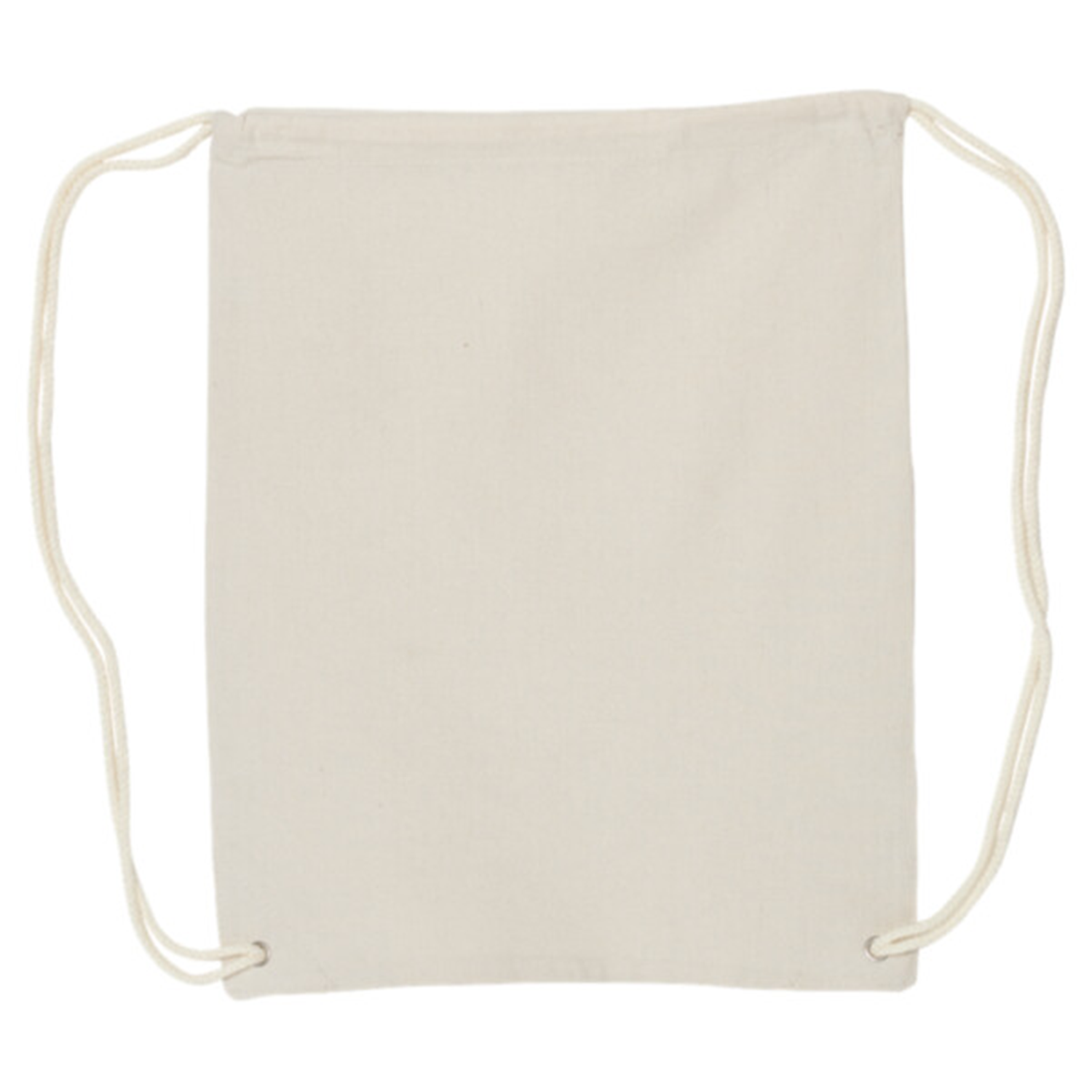 Blank Rectangular Fabric Gathered-Top Carry Sack with Cord Loop Back Supports