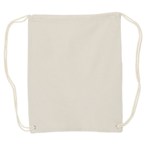 Blank Rectangular Fabric Gathered-Top Carry Sack with Cord Loop Back Supports