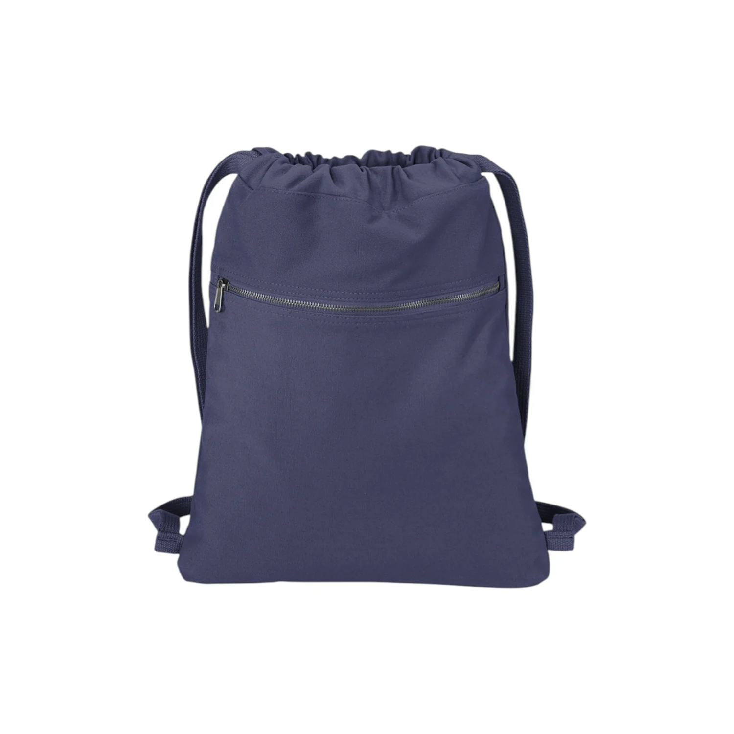 Multi Tone Gathered Top Drawstring Day Sack with Front Zip Compartment