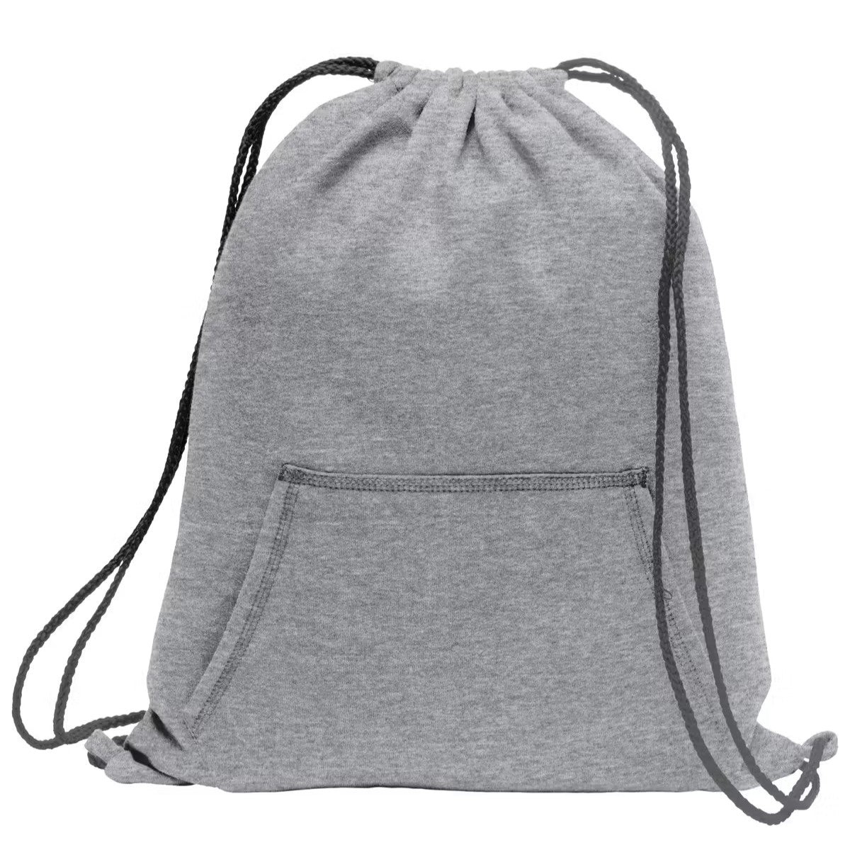 Solid Tone Soft Textile Gathered Top Leisure Carry Sack Optional Front Slip Pocket
