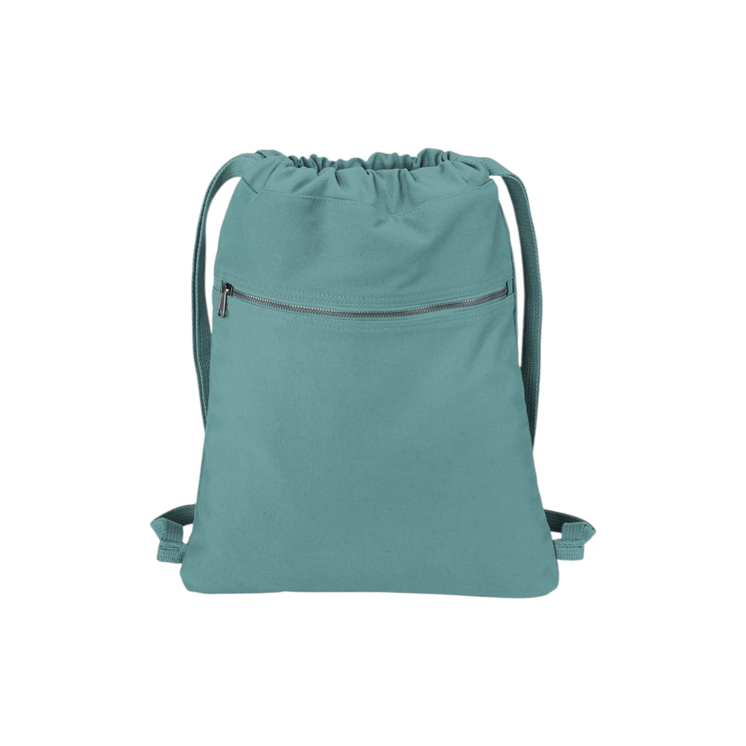 Multi Tone Gathered Top Drawstring Day Sack with Front Zip Compartment