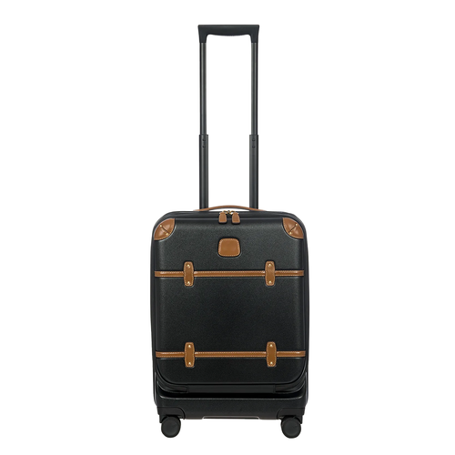 Matte Black Vintage Trim Compact Rolling Cabin Travel Case with Forward Access Pocket